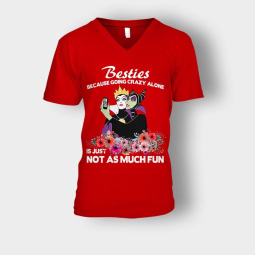 Besties-Because-Going-Crazy-Alone-Is-Not-As-Much-Fun-Disney-Maleficient-Inspired-Unisex-V-Neck-T-Shirt-Red