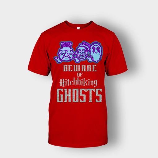 Beware-of-Hitchhiking-Ghosts-Gracey-Manor-Disney-Inspired-Unisex-T-Shirt-Red