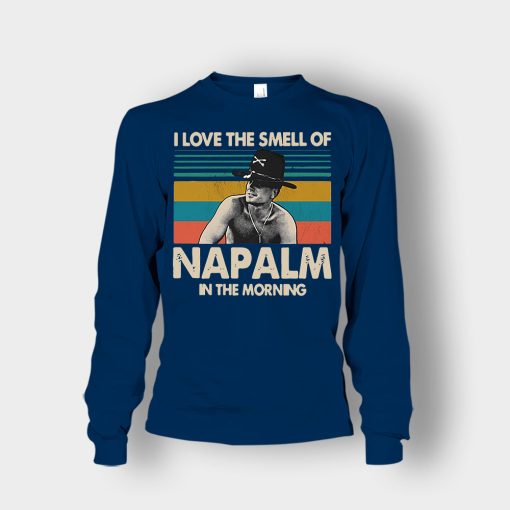 Bill-Kilgore-I-love-the-smell-of-Napalm-in-the-morning-vintage-shirt-Unisex-Long-Sleeve-Navy