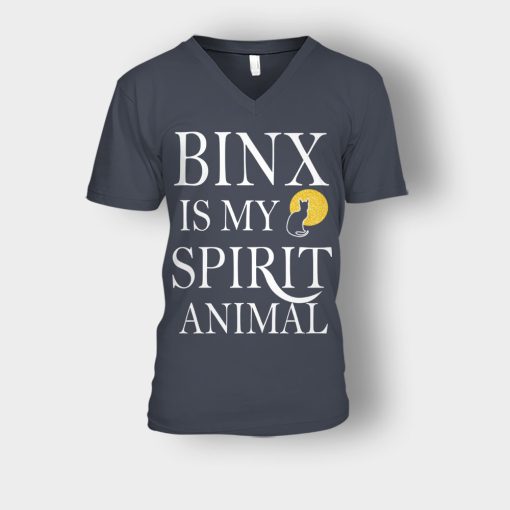 Binx-Is-My-Spirit-Animal-Sanderson-Sisters-Disney-Hocus-Pocus-Unisex-V-Neck-T-Shirt-Dark-Heather