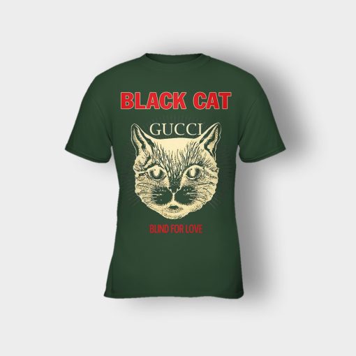 Blind-For-Love-Black-Cat-Kids-T-Shirt-Forest