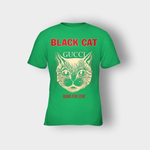 Blind-For-Love-Black-Cat-Kids-T-Shirt-Irish-Green