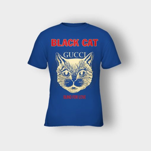 Blind-For-Love-Black-Cat-Kids-T-Shirt-Royal