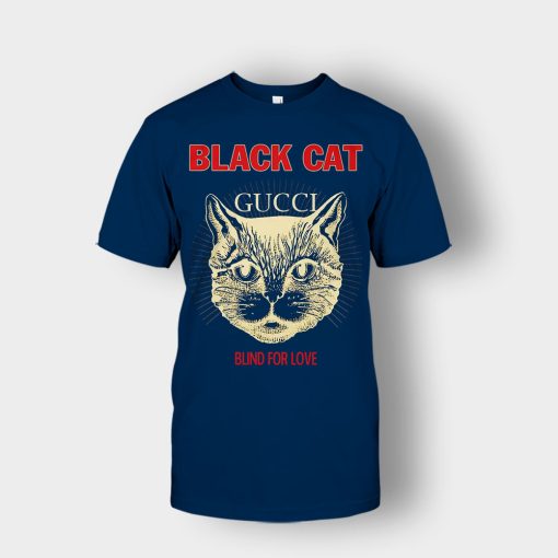 Blind-For-Love-Black-Cat-Unisex-T-Shirt-Navy
