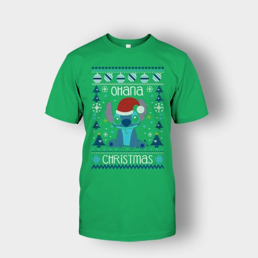 Blue-Xmas-Ohana-Disney-Lilo-And-Stitch-Unisex-T-Shirt-Irish-Green