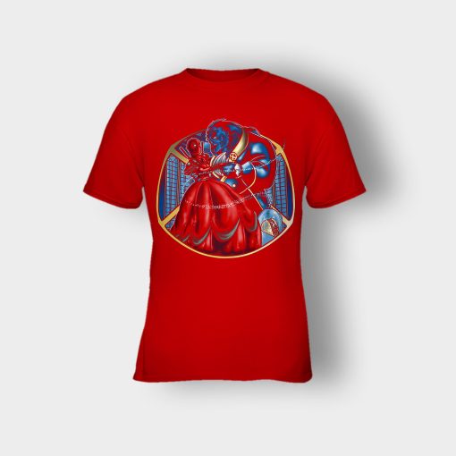 Booty-Deadpool-Mashup-Disney-Beauty-And-The-Beast-Kids-T-Shirt-Red