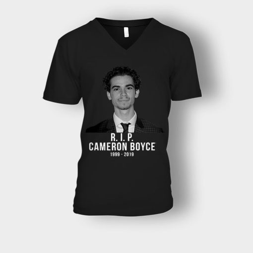 Cameron-Boyce-RIP-Thank-you-Unisex-V-Neck-T-Shirt-Black