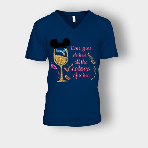 Can-You-Drink-All-The-Colors-Of-The-Wine-Disney-Pocahontas-Inspired-Unisex-V-Neck-T-Shirt-Navy