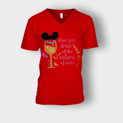 Can-You-Drink-All-The-Colors-Of-The-Wine-Disney-Pocahontas-Inspired-Unisex-V-Neck-T-Shirt-Red