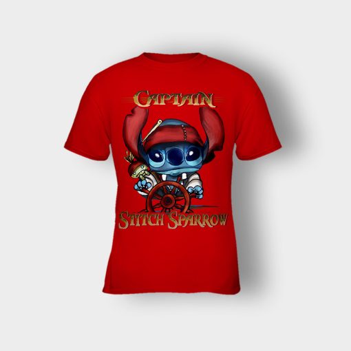 Captain-Stitch-Sparrow-Disney-Lilo-And-Stitch-Kids-T-Shirt-Red
