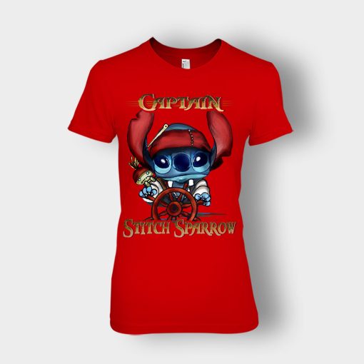 Captain-Stitch-Sparrow-Disney-Lilo-And-Stitch-Ladies-T-Shirt-Red