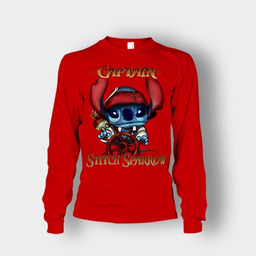 Captain-Stitch-Sparrow-Disney-Lilo-And-Stitch-Unisex-Long-Sleeve-Red
