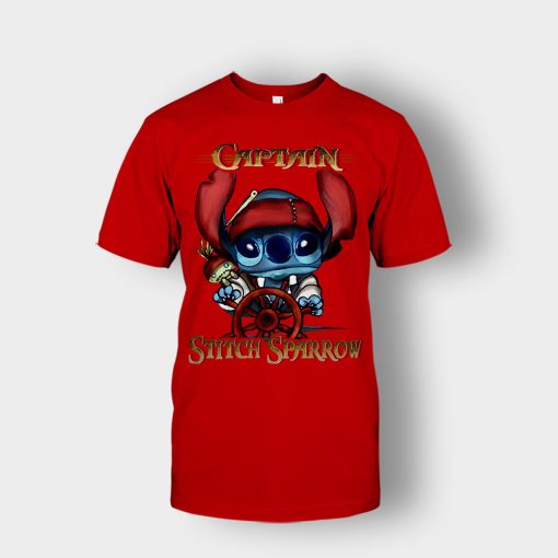 Captain-Stitch-Sparrow-Disney-Lilo-And-Stitch-Unisex-T-Shirt-Red