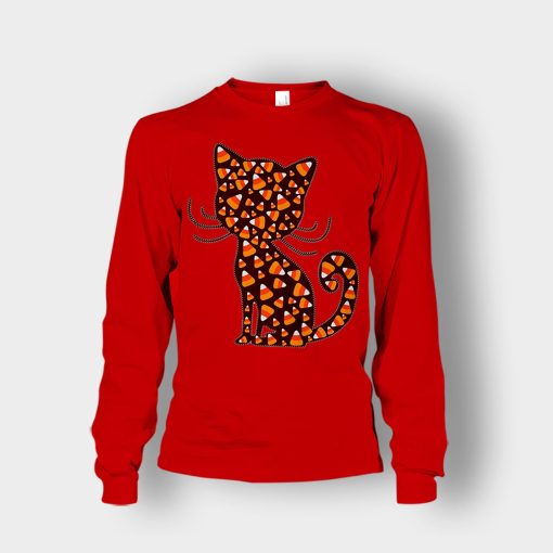 Cat-Halloween-Pumpkin-Unisex-Long-Sleeve-Red