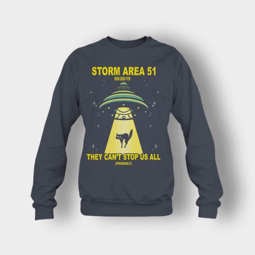 Cat-UFO-Storm-Area-51-They-Cant-Stop-All-of-Us-Crewneck-Sweatshirt-Dark-Heather