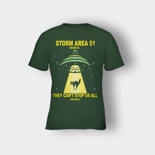 Cat-UFO-Storm-Area-51-They-Cant-Stop-All-of-Us-Kids-T-Shirt-Forest