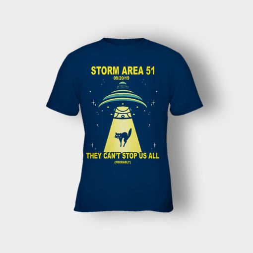 Cat-UFO-Storm-Area-51-They-Cant-Stop-All-of-Us-Kids-T-Shirt-Navy