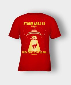 Cat-UFO-Storm-Area-51-They-Cant-Stop-All-of-Us-Kids-T-Shirt-Red