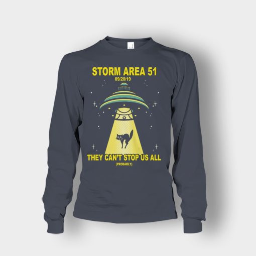 Cat-UFO-Storm-Area-51-They-Cant-Stop-All-of-Us-Unisex-Long-Sleeve-Dark-Heather