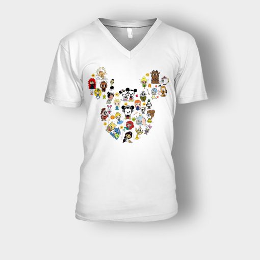 Characters-All-In-One-Disney-Mickey-Inspired-Unisex-V-Neck-T-Shirt-White