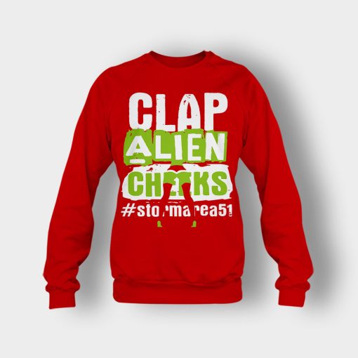Clap-Alien-Cheeks-Storm-Area-51-Crewneck-Sweatshirt-Red