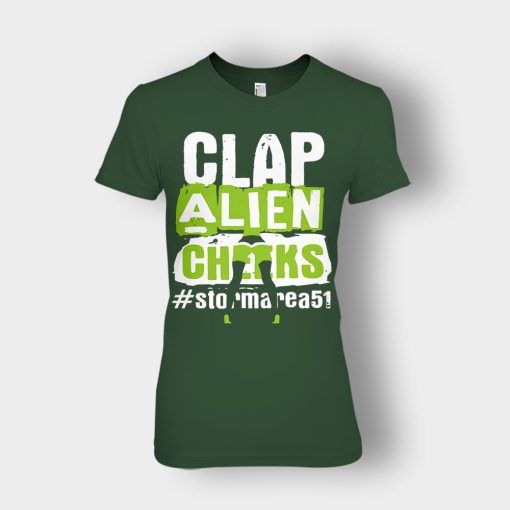 Clap-Alien-Cheeks-Storm-Area-51-Ladies-T-Shirt-Forest