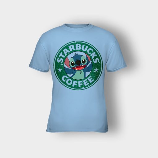 Coffee-Morning-Disney-Lilo-And-Stitch-Kids-T-Shirt-Light-Blue