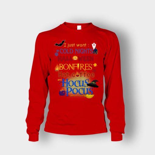 Cold-Nights-Bonfire-Disney-Hocus-Pocus-Unisex-Long-Sleeve-Red