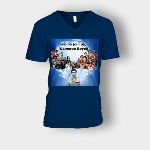 Come-join-us-Cameron-Boyce-RIP-1999-2019-Unisex-V-Neck-T-Shirt-Navy