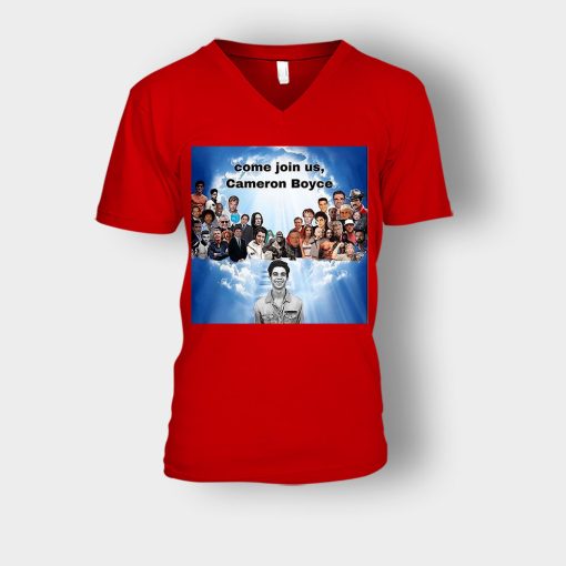 Come-join-us-Cameron-Boyce-RIP-1999-2019-Unisex-V-Neck-T-Shirt-Red