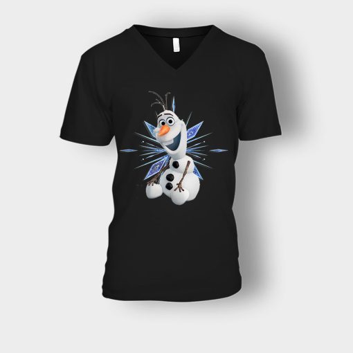 Cute-Olaf-Disney-Frozen-Inspired-Unisex-V-Neck-T-Shirt-Black