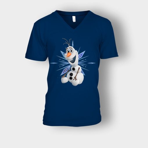 Cute-Olaf-Disney-Frozen-Inspired-Unisex-V-Neck-T-Shirt-Navy