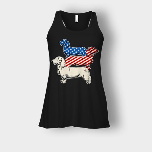 Dachshund-USA-Flag-4th-Of-July-Independence-Day-Patriot-Bella-Womens-Flowy-Tank-Black