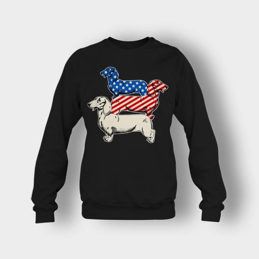 Dachshund-USA-Flag-4th-Of-July-Independence-Day-Patriot-Crewneck-Sweatshirt-Black