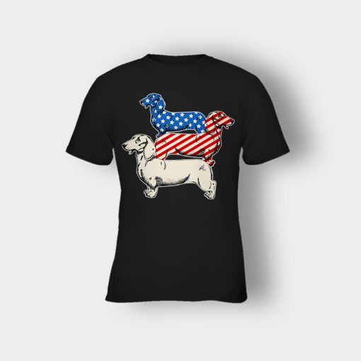 Dachshund-USA-Flag-4th-Of-July-Independence-Day-Patriot-Kids-T-Shirt-Black