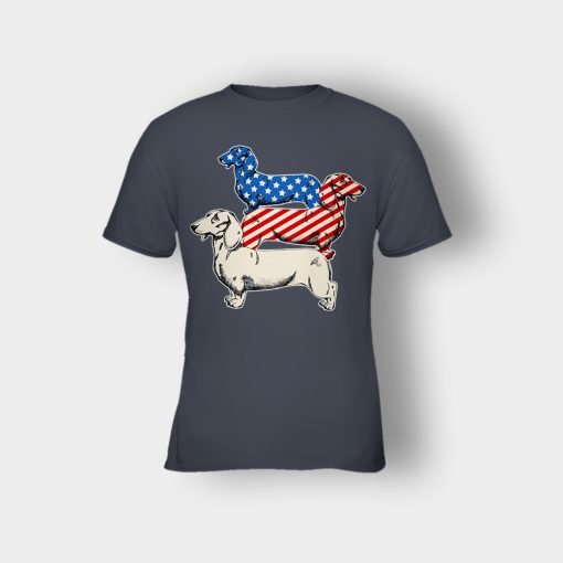 Dachshund-USA-Flag-4th-Of-July-Independence-Day-Patriot-Kids-T-Shirt-Dark-Heather