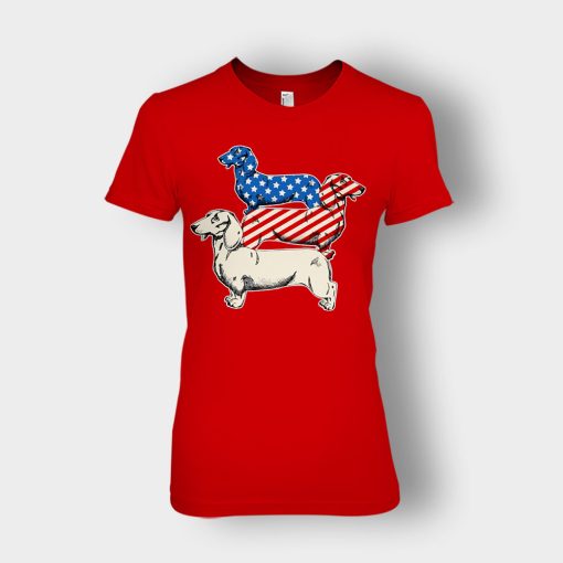 Dachshund-USA-Flag-4th-Of-July-Independence-Day-Patriot-Ladies-T-Shirt-Red