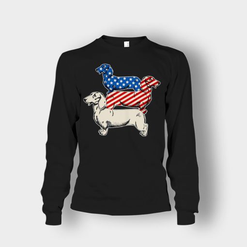 Dachshund-USA-Flag-4th-Of-July-Independence-Day-Patriot-Unisex-Long-Sleeve-Black