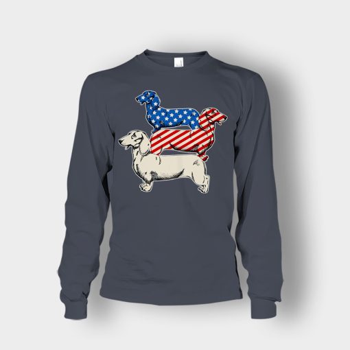 Dachshund-USA-Flag-4th-Of-July-Independence-Day-Patriot-Unisex-Long-Sleeve-Dark-Heather