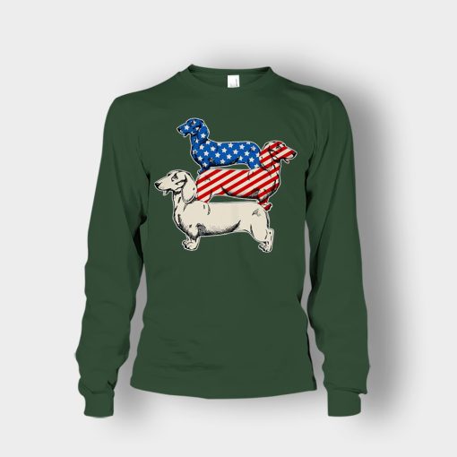 Dachshund-USA-Flag-4th-Of-July-Independence-Day-Patriot-Unisex-Long-Sleeve-Forest