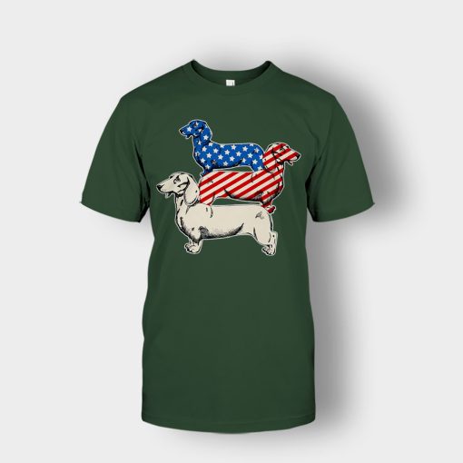 Dachshund-USA-Flag-4th-Of-July-Independence-Day-Patriot-Unisex-T-Shirt-Forest
