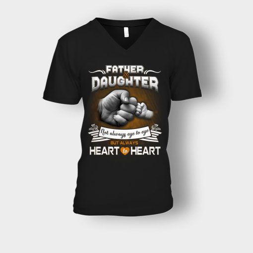 Daddy-And-Daughter-Not-Always-Eye-To-Eye-Fathers-Day-Daddy-Gifts-Idea-Unisex-V-Neck-T-Shirt-Black