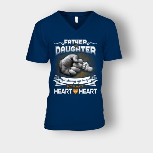 Daddy-And-Daughter-Not-Always-Eye-To-Eye-Fathers-Day-Daddy-Gifts-Idea-Unisex-V-Neck-T-Shirt-Navy