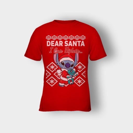 Dear-Santa-I-Can-Explain-Disney-Lilo-And-Stitch-Kids-T-Shirt-Red