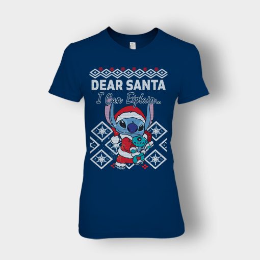 Dear-Santa-I-Can-Explain-Disney-Lilo-And-Stitch-Ladies-T-Shirt-Navy