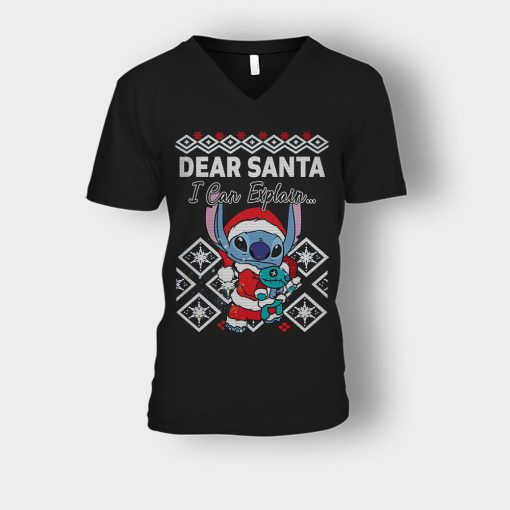 Dear-Santa-I-Can-Explain-Disney-Lilo-And-Stitch-Unisex-V-Neck-T-Shirt-Black