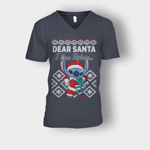 Dear-Santa-I-Can-Explain-Disney-Lilo-And-Stitch-Unisex-V-Neck-T-Shirt-Dark-Heather