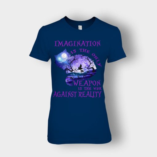 Disney-Alice-in-Wonderland-Imagination-Is-The-Only-Ladies-T-Shirt-Navy