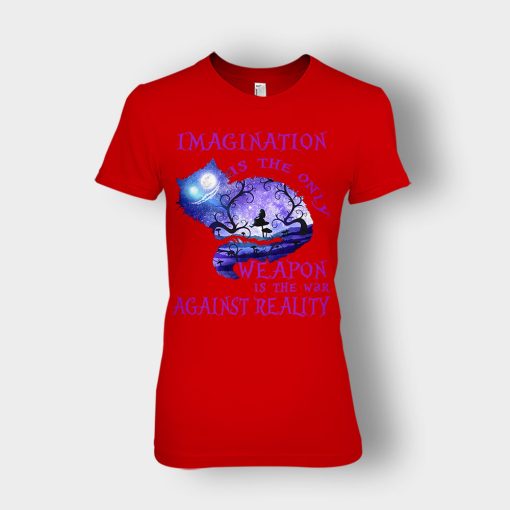 Disney-Alice-in-Wonderland-Imagination-Is-The-Only-Ladies-T-Shirt-Red