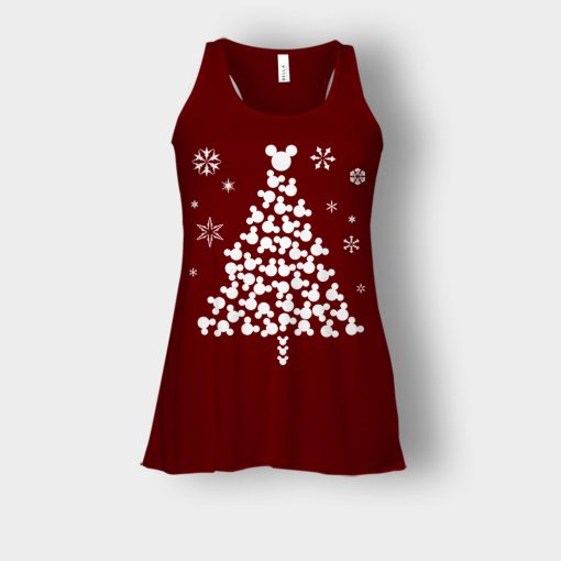 Disney-Mickey-Christmas-Tree-Bella-Womens-Flowy-Tank-Maroon